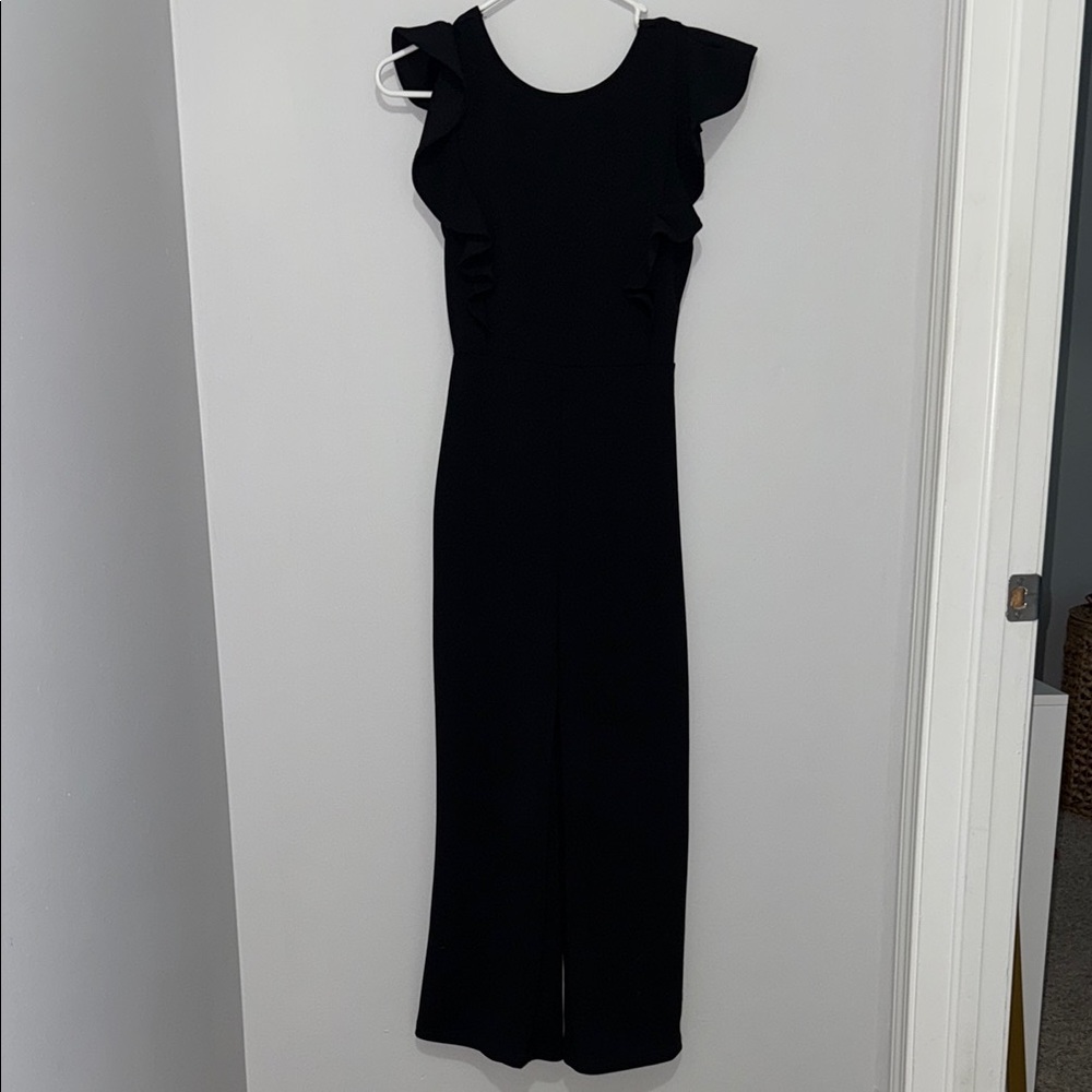 Elegant Black Ruffle Sleeve Romper, great for fancy occasions!!